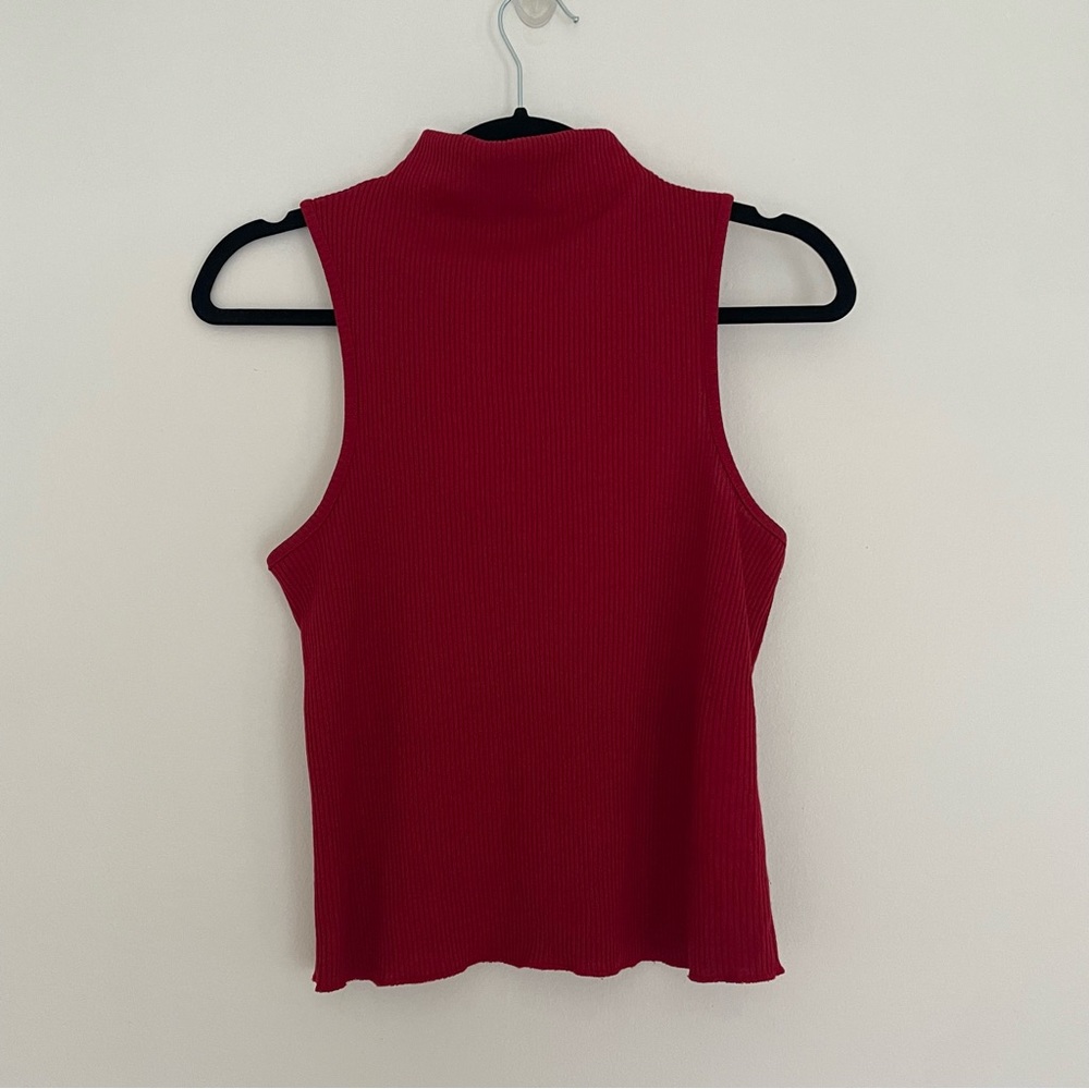 Topshop Red Sleeveless Top